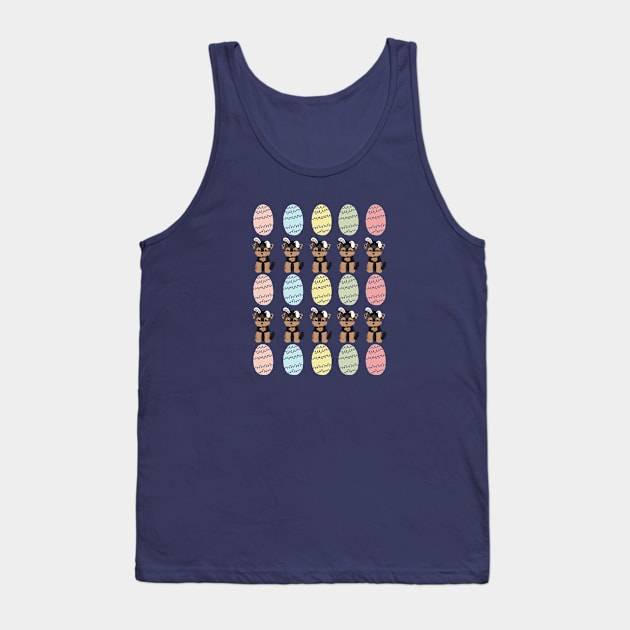 Yorkshire Terrier Dog with Bunny Ears and Easter Colorful Eggs Pattern Tank Top by Seasonal Dogs